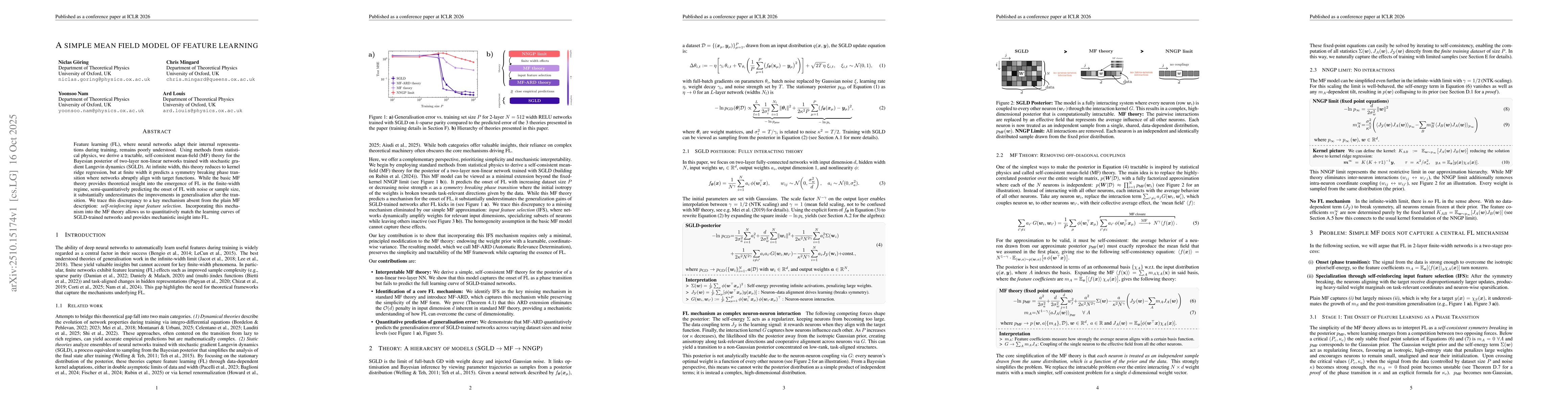Thumbnail for A simple mean field model of feature learning