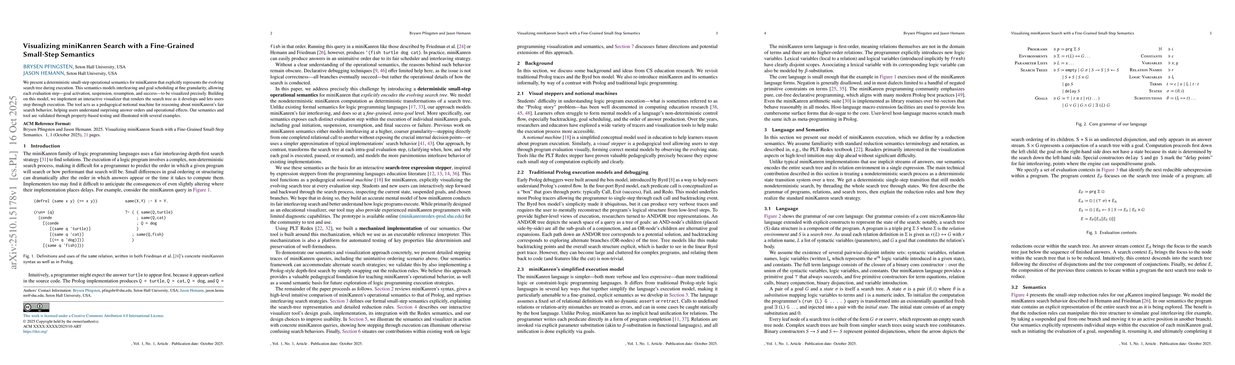 Thumbnail for Visualizing miniKanren Search with a Fine-Grained Small-Step Semantics