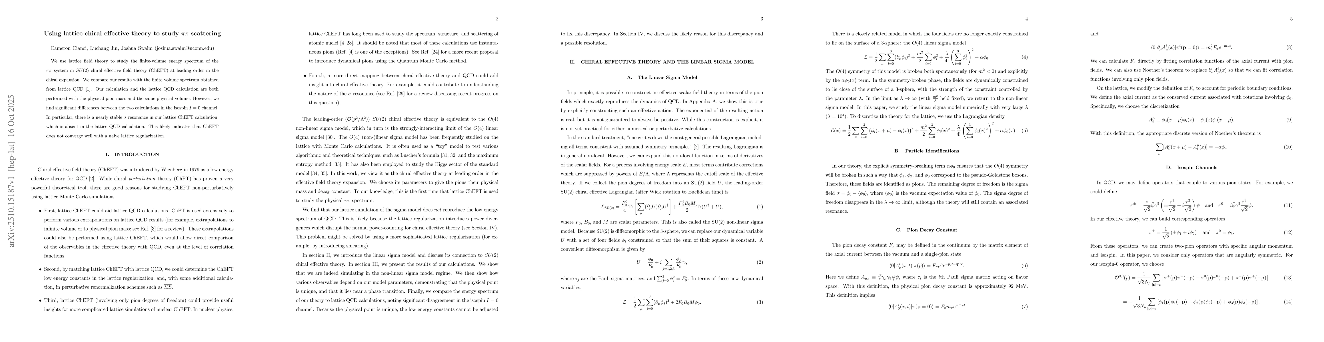 Thumbnail for Using lattice chiral effective theory to study pi-pi scattering