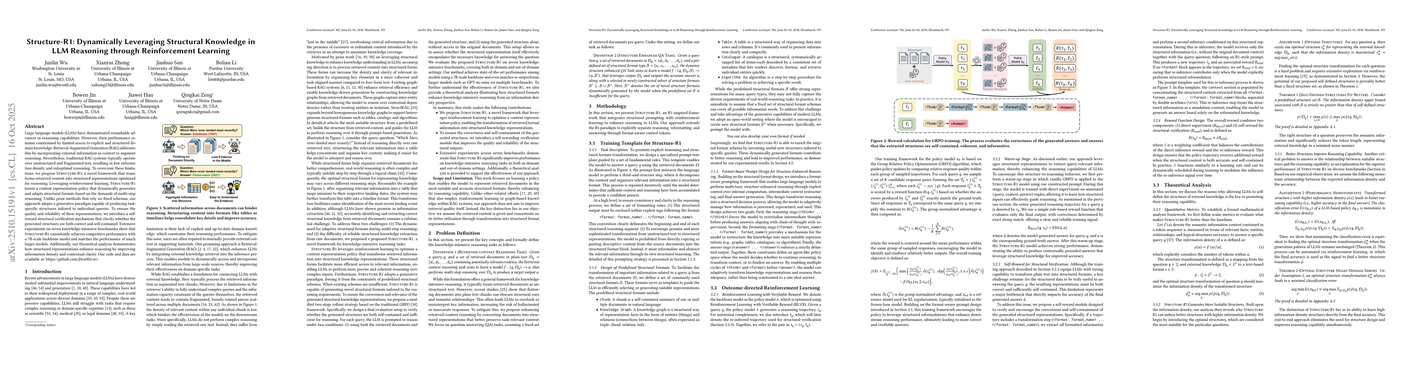Thumbnail for Structure-R1: Dynamically Leveraging Structural Knowledge in LLM
  Reasoning through Reinforcement Learning
