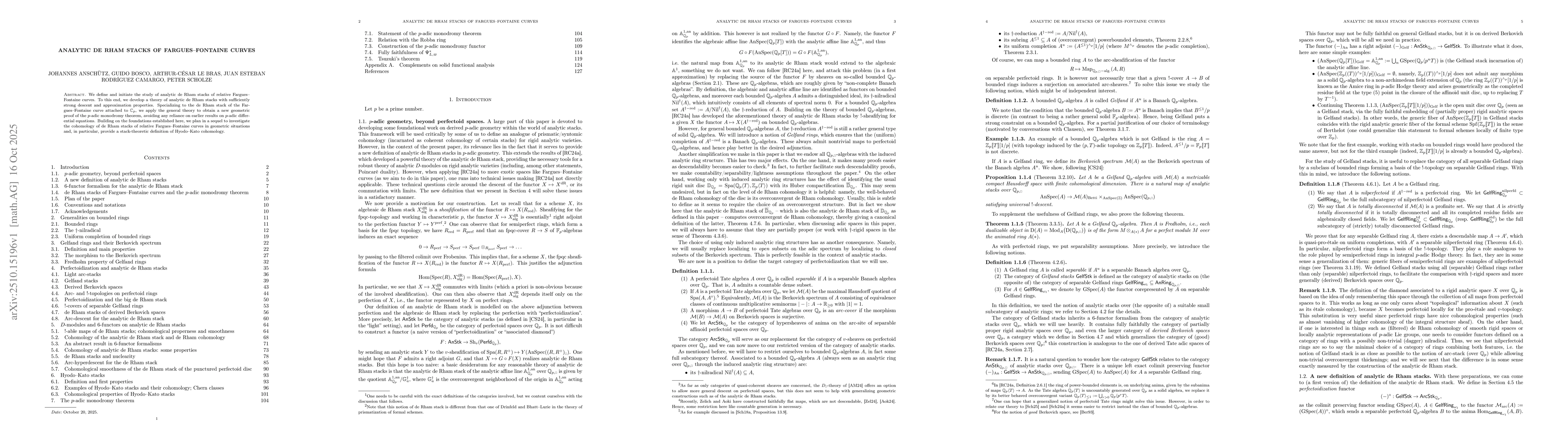 Thumbnail for Analytic de Rham stacks of Fargues-Fontaine curves