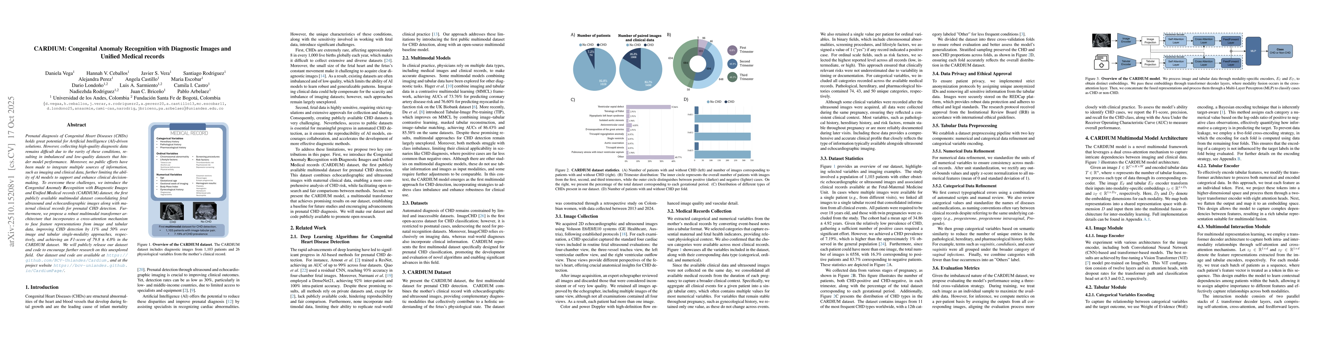 Thumbnail for CARDIUM: Congenital Anomaly Recognition with Diagnostic Images and
  Unified Medical records