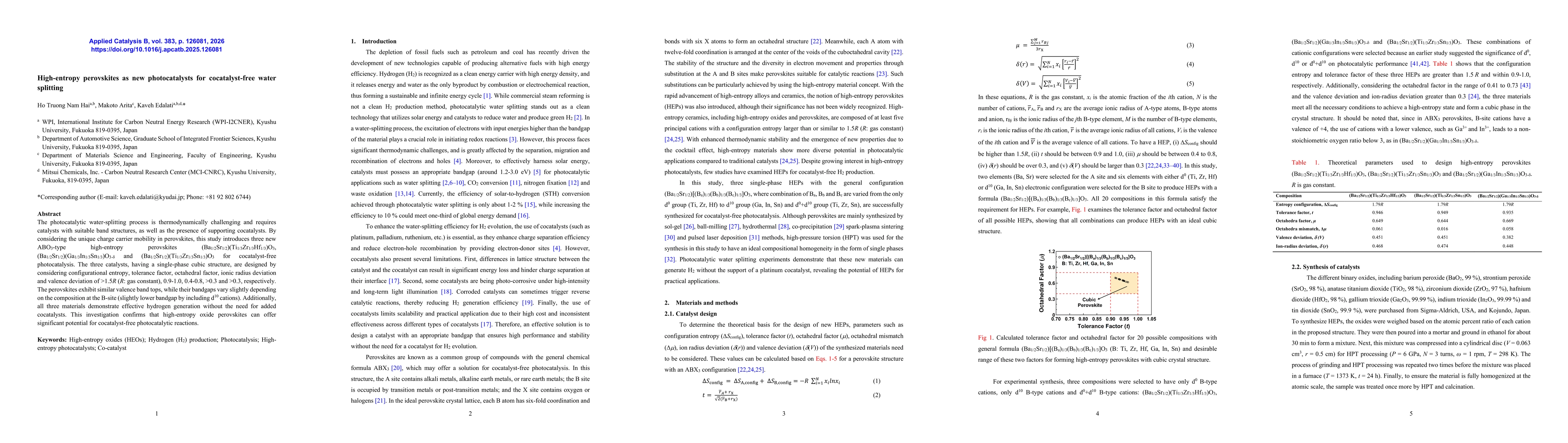 Thumbnail for High-entropy perovskites as new photocatalysts for cocatalyst-free water
  splitting
