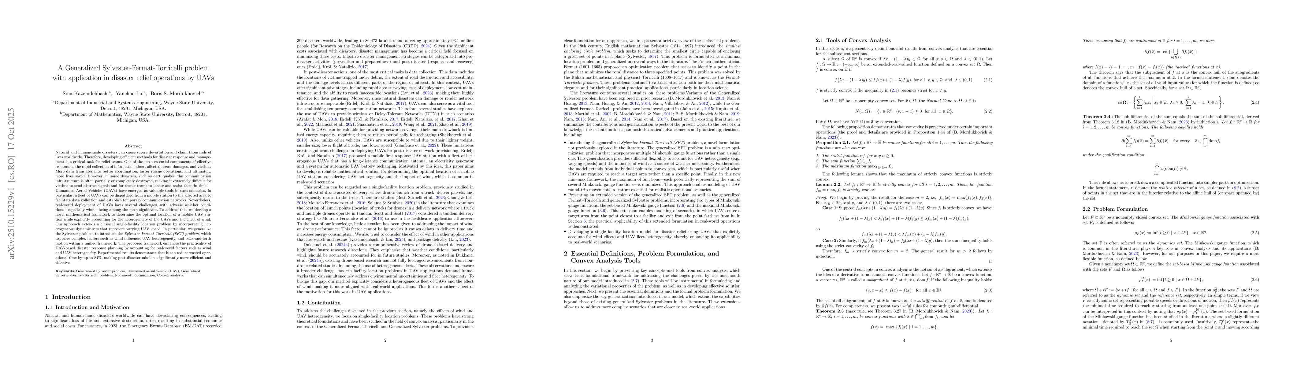Thumbnail for A Generalized Sylvester-Fermat-Torricelli problem with application in
  disaster relief operations by UAVs