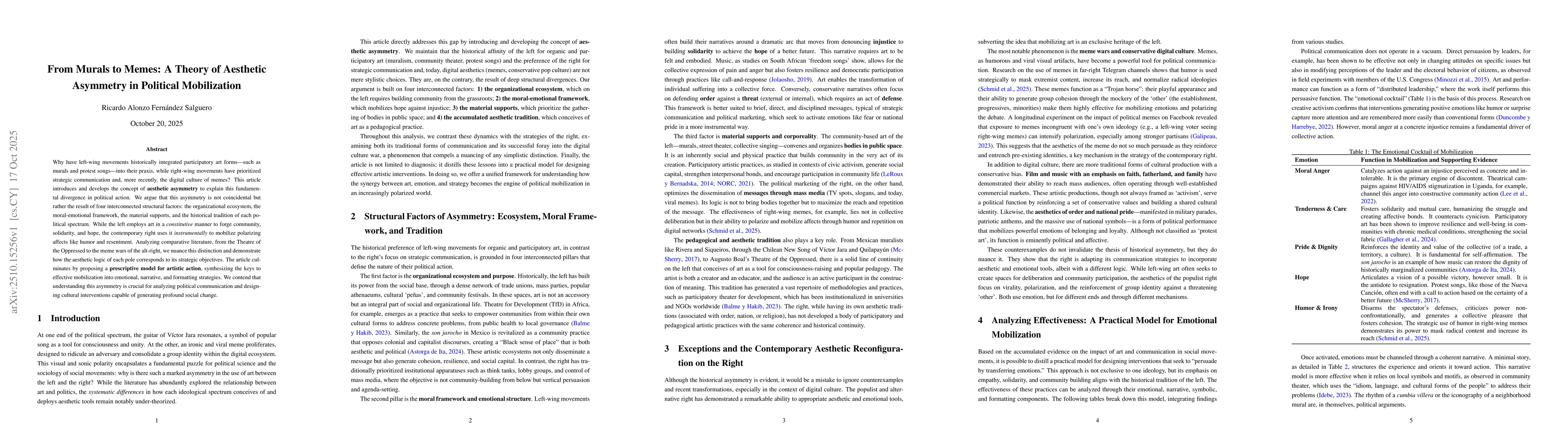 Thumbnail for From Murals to Memes: A Theory of Aesthetic Asymmetry in Political
  Mobilization