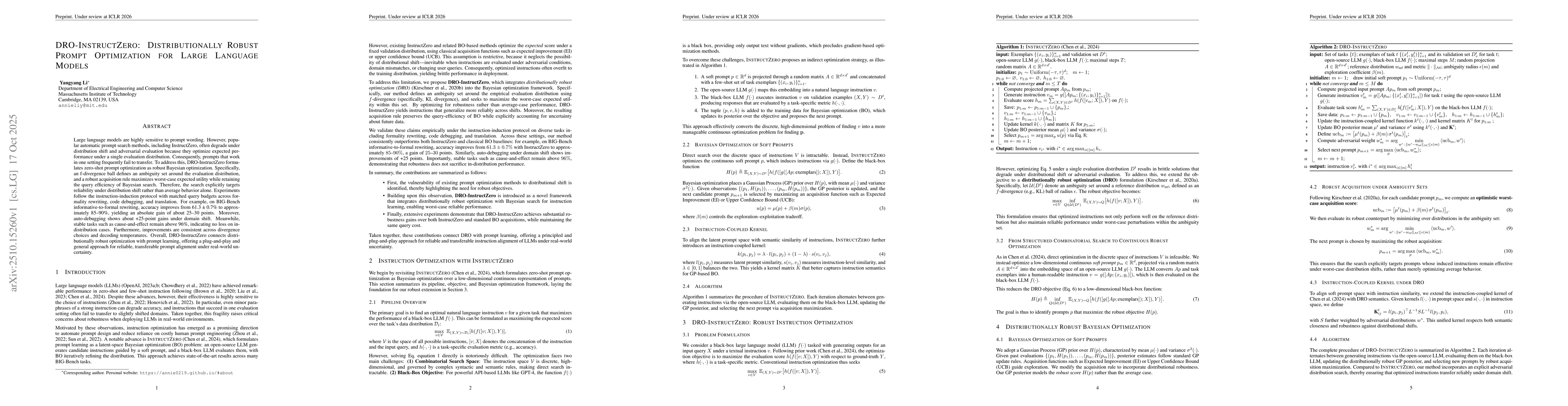 Thumbnail for DRO-InstructZero: Distributionally Robust Prompt Optimization for Large
  Language Models