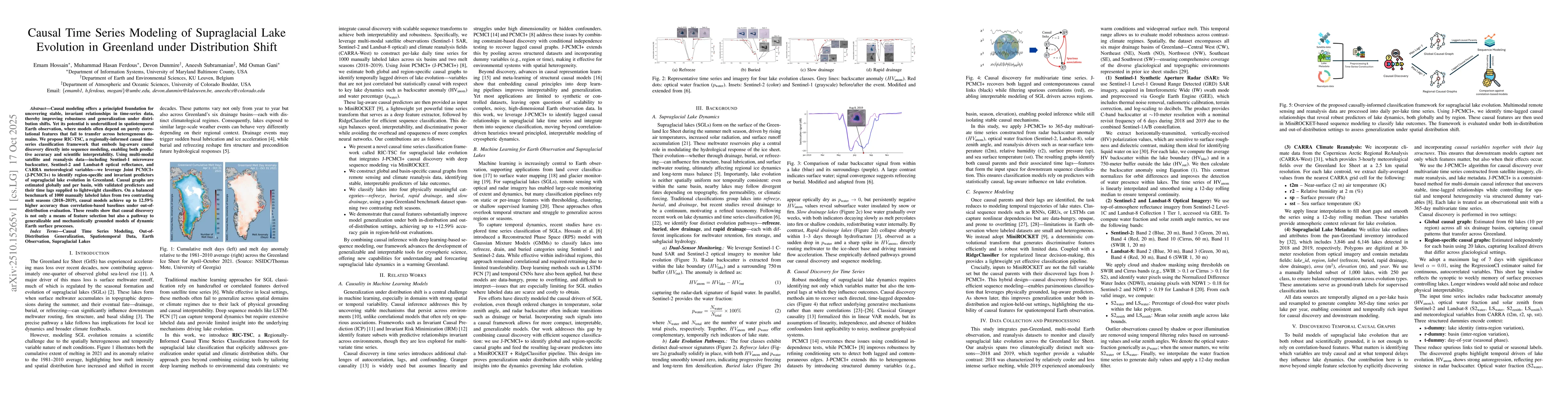 Thumbnail for Causal Time Series Modeling of Supraglacial Lake Evolution in Greenland
  under Distribution Shift