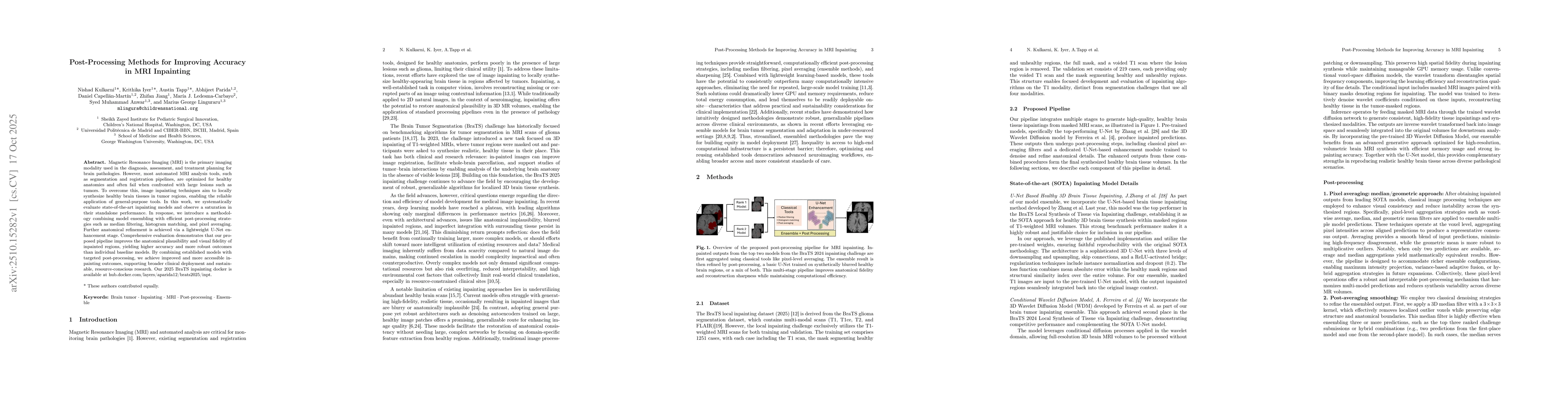 Thumbnail for Post-Processing Methods for Improving Accuracy in MRI Inpainting