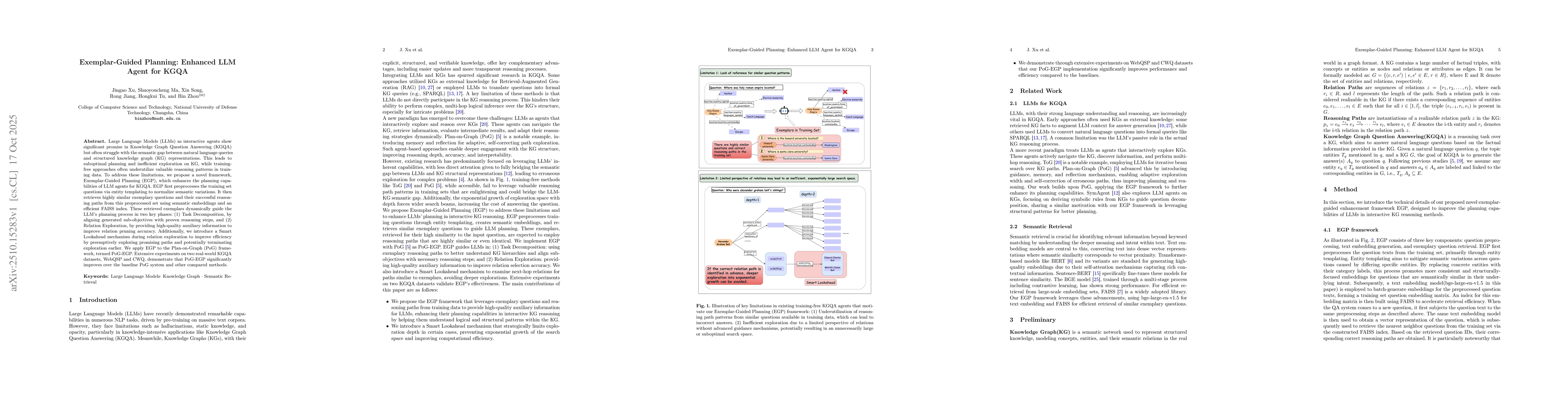 Thumbnail for Exemplar-Guided Planing: Enhanced LLM Agent for KGQA