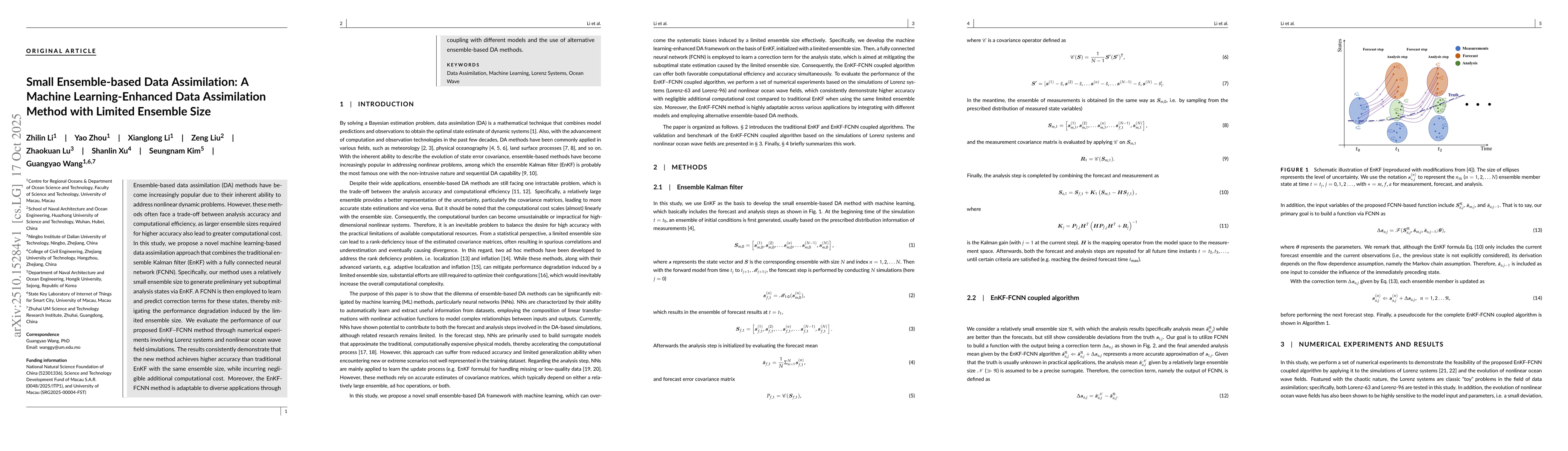 Thumbnail for Small Ensemble-based Data Assimilation: A Machine Learning-Enhanced Data
  Assimilation Method with Limited Ensemble Size