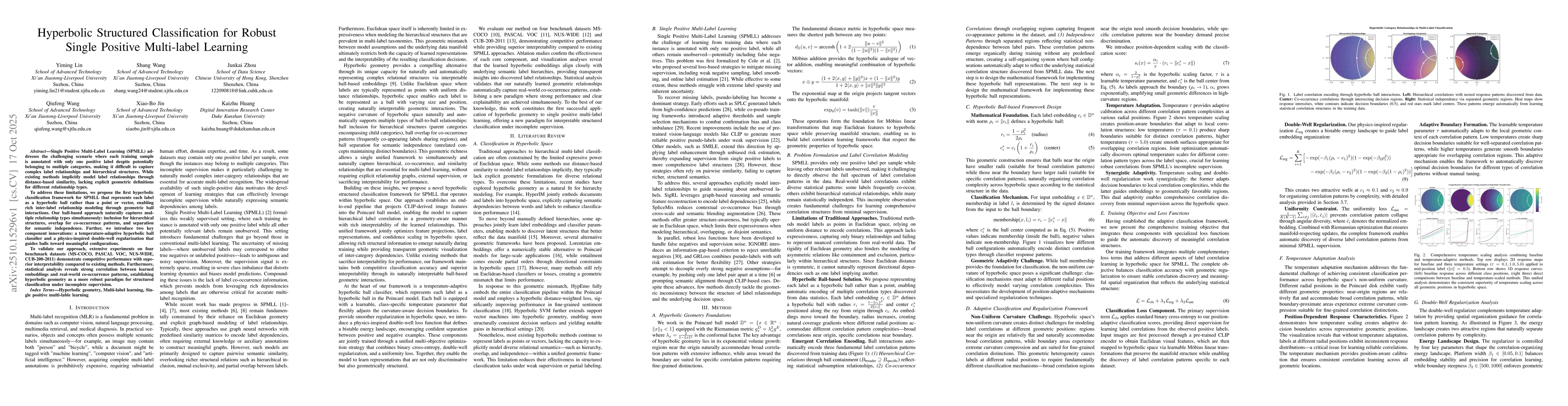 Thumbnail for Hyperbolic Structured Classification for Robust Single Positive
  Multi-label Learning