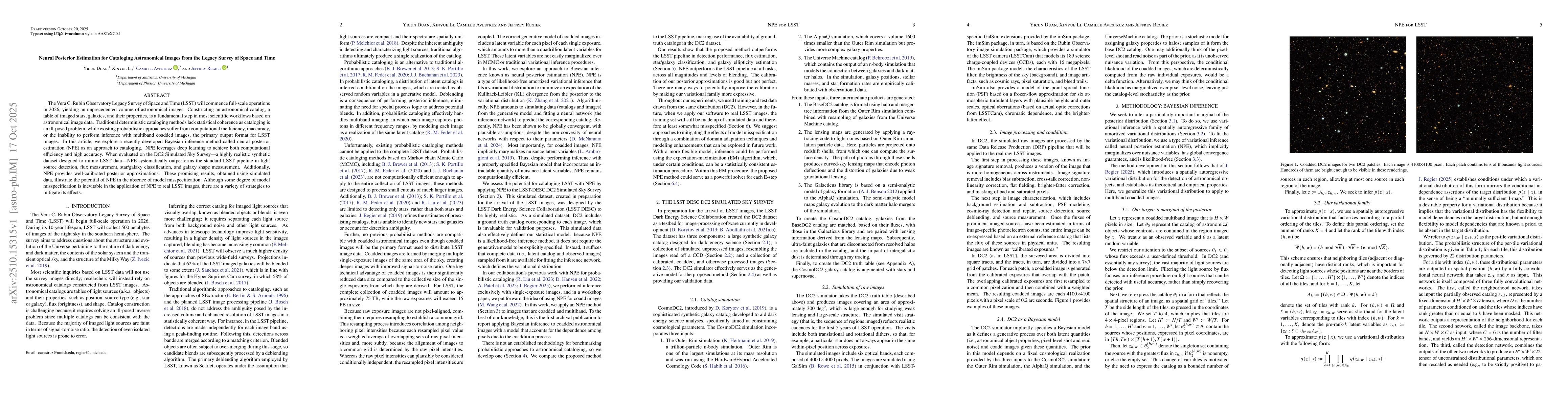 Thumbnail for Neural Posterior Estimation for Cataloging Astronomical Images from the
  Legacy Survey of Space and Time
