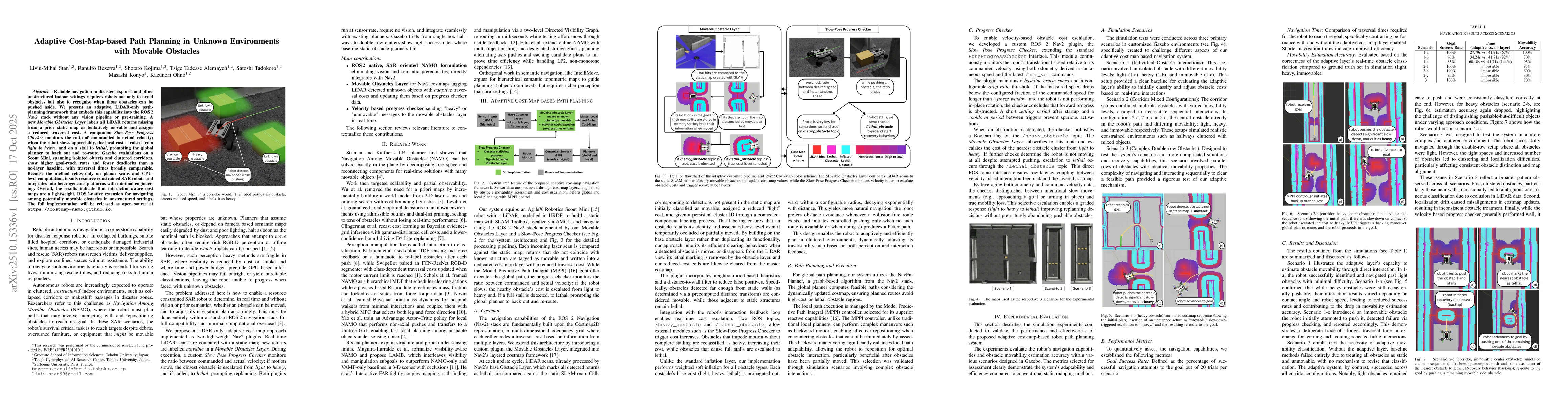 Thumbnail for Adaptive Cost-Map-based Path Planning in Partially Unknown Environments
  with Movable Obstacles