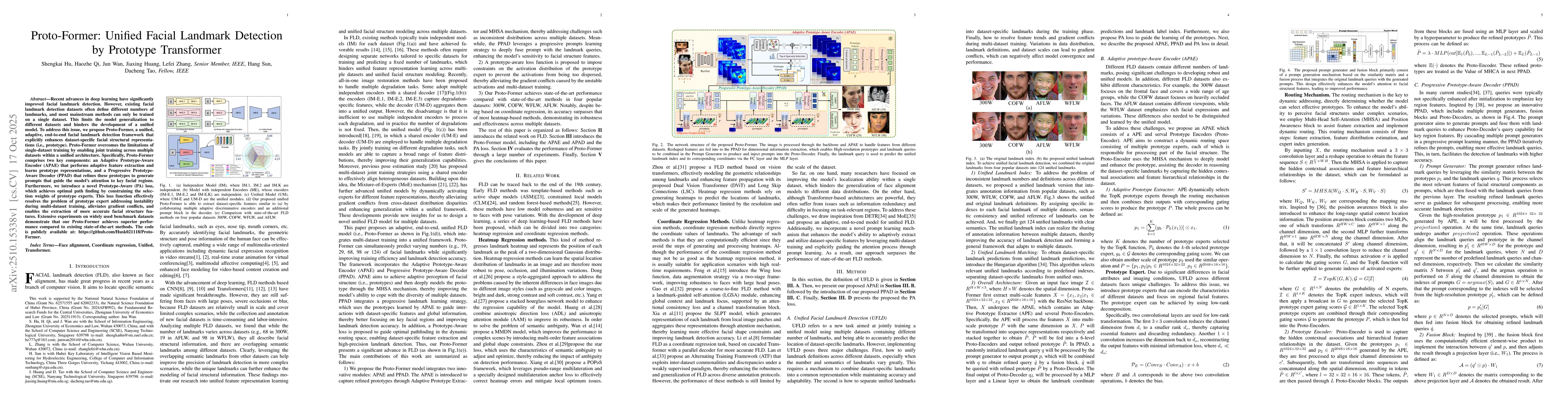 Thumbnail for Proto-Former: Unified Facial Landmark Detection by Prototype Transformer