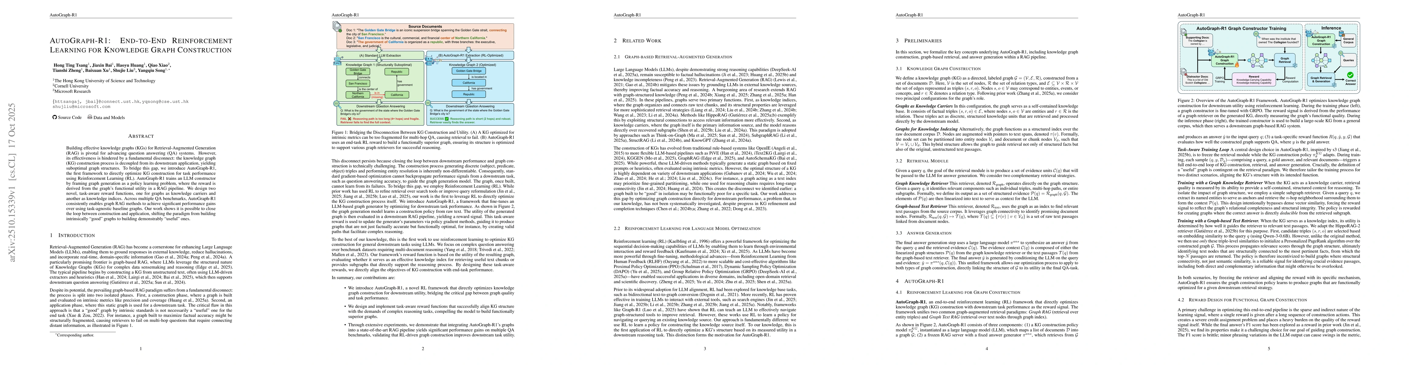 Thumbnail for AutoGraph-R1: End-to-End Reinforcement Learning for Knowledge Graph
  Construction