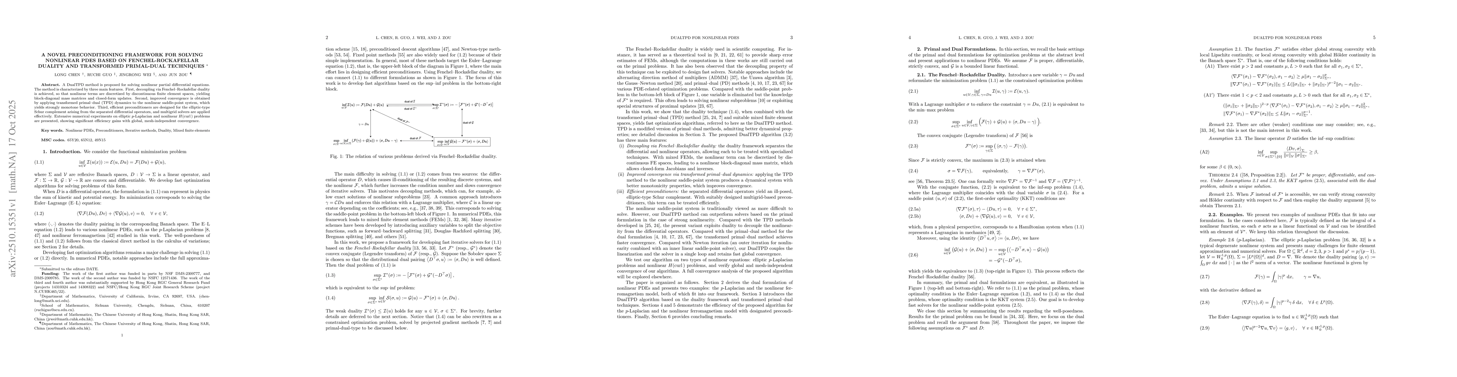 Thumbnail for A Novel Preconditioning Framework for Solving Nonlinear PDEs based on
  Fenchel-Rockafellar Duality and Transformed Primal-Dual Techniques