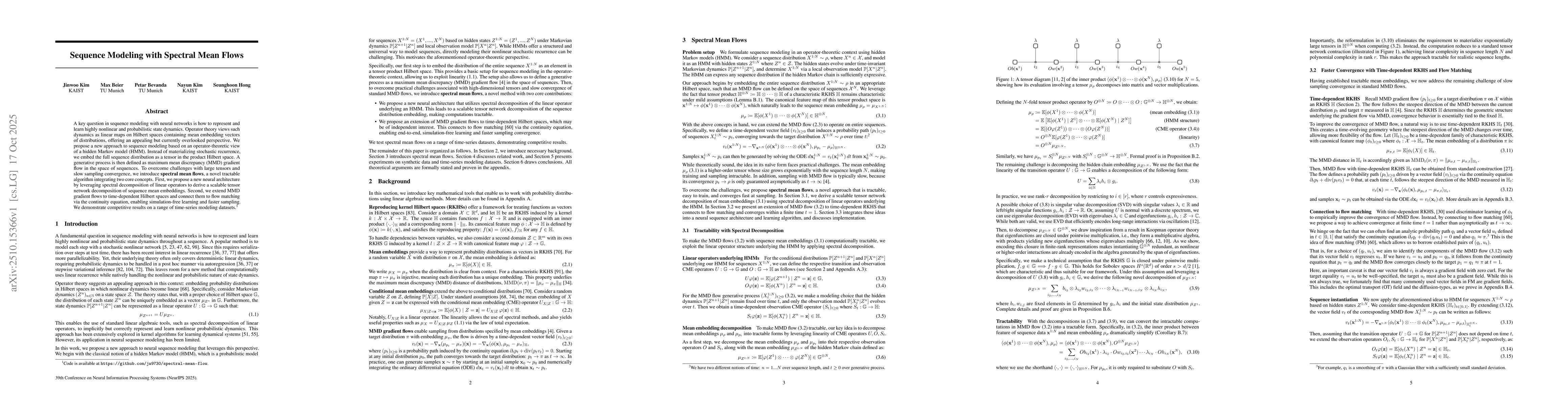 Thumbnail for Sequence Modeling with Spectral Mean Flows