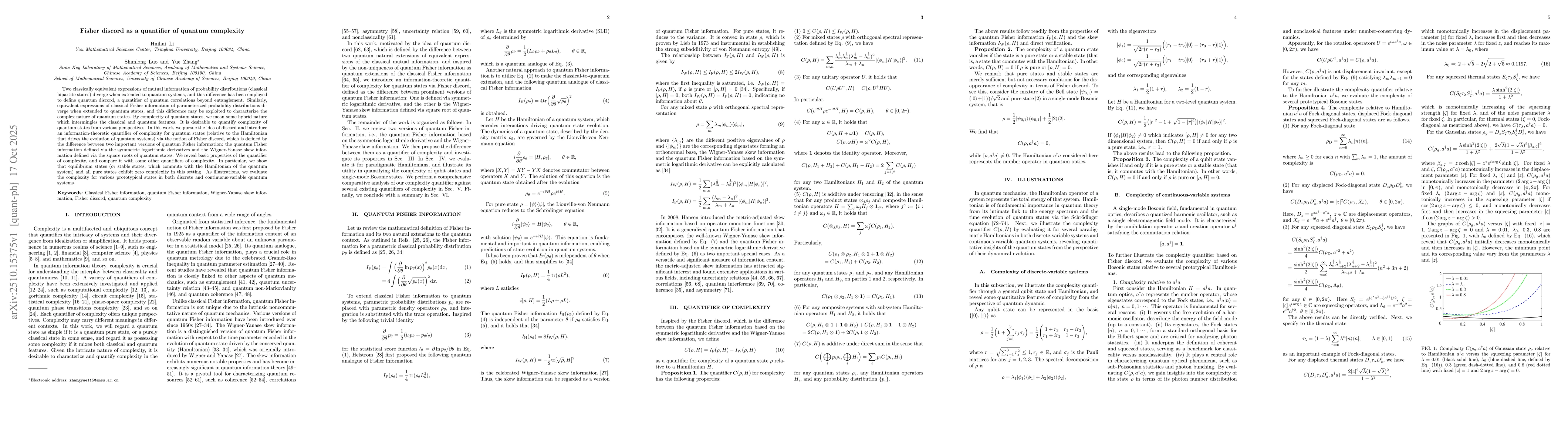 Thumbnail for Fisher discord as a quantifier of quantum complexity