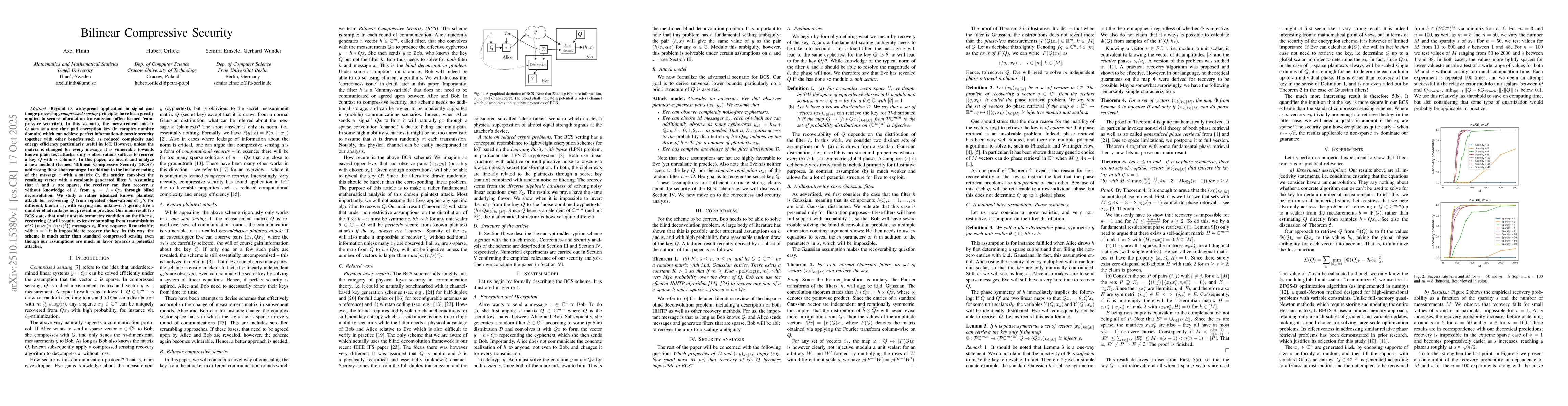 Thumbnail for Bilinear Compressive Security