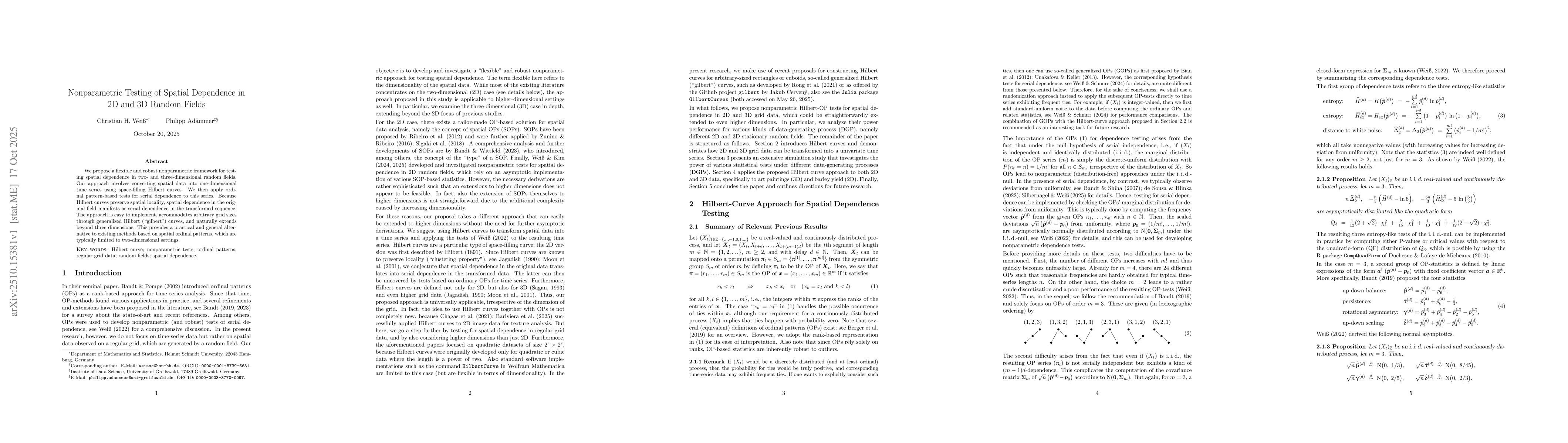 Thumbnail for Nonparametric Testing of Spatial Dependence in 2D and 3D Random Fields