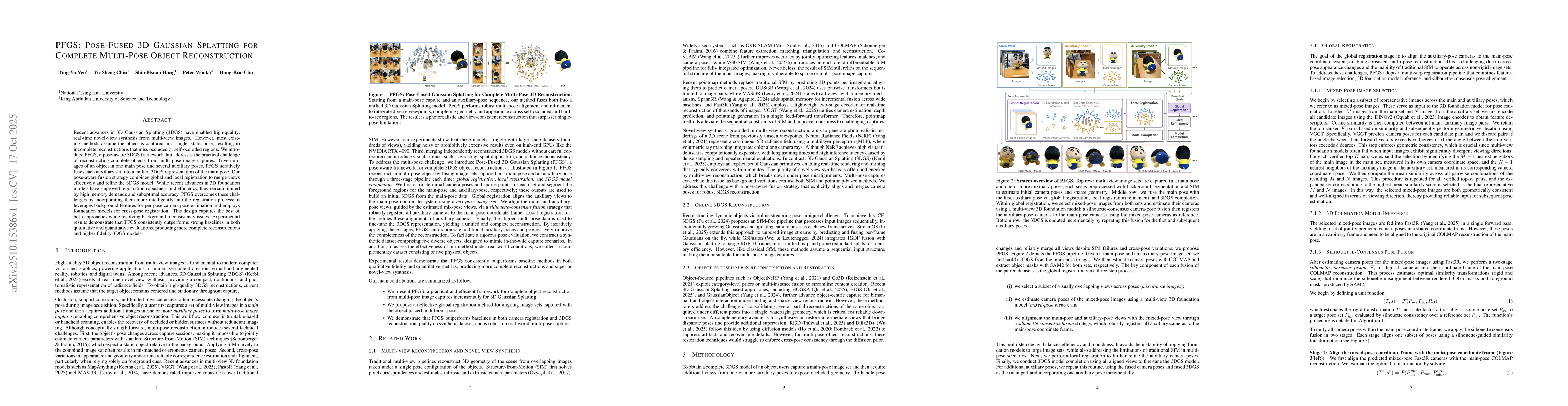 Thumbnail for PFGS: Pose-Fused 3D Gaussian Splatting for Complete Multi-Pose Object
  Reconstruction