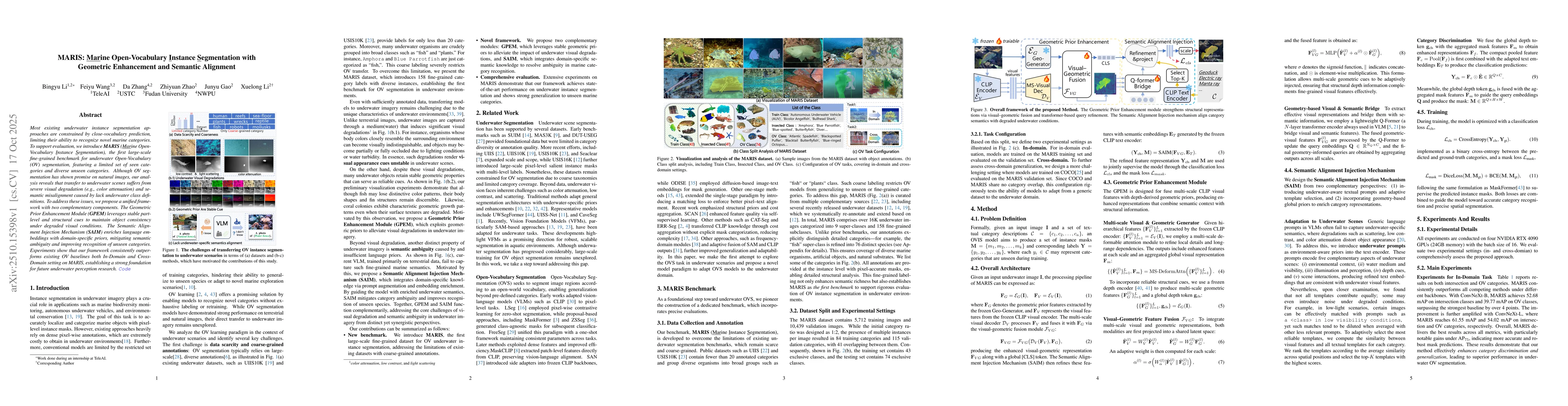 Thumbnail for MARIS: Marine Open-Vocabulary Instance Segmentation with Geometric
  Enhancement and Semantic Alignment