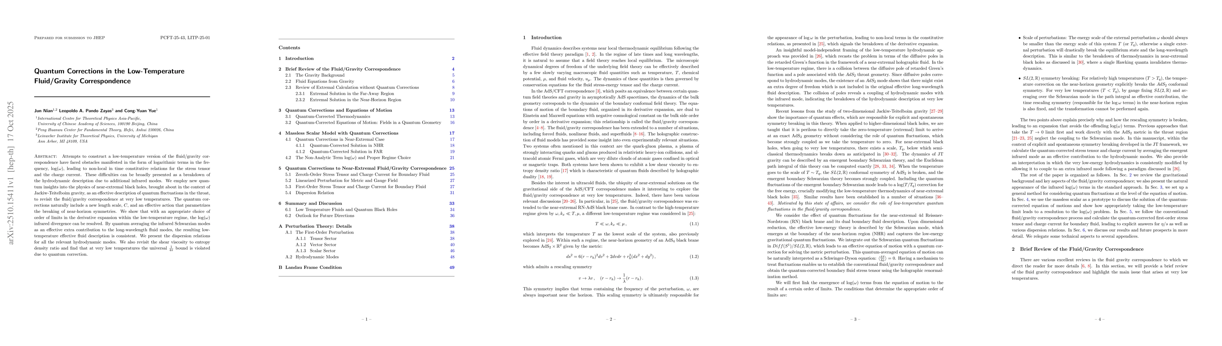 Thumbnail for Quantum Corrections in the Low-Temperature Fluid/Gravity Correspondence