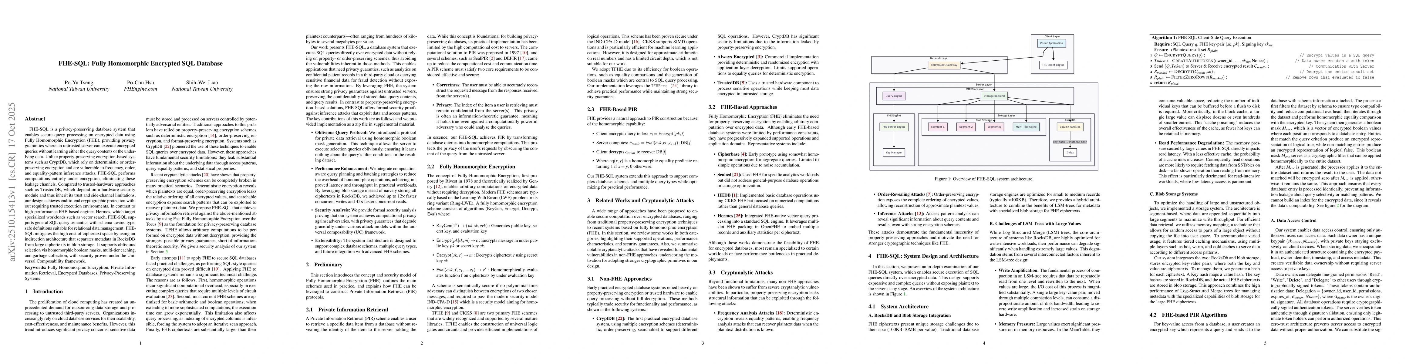 Thumbnail for FHE-SQL: Fully Homomorphic Encrypted SQL Database