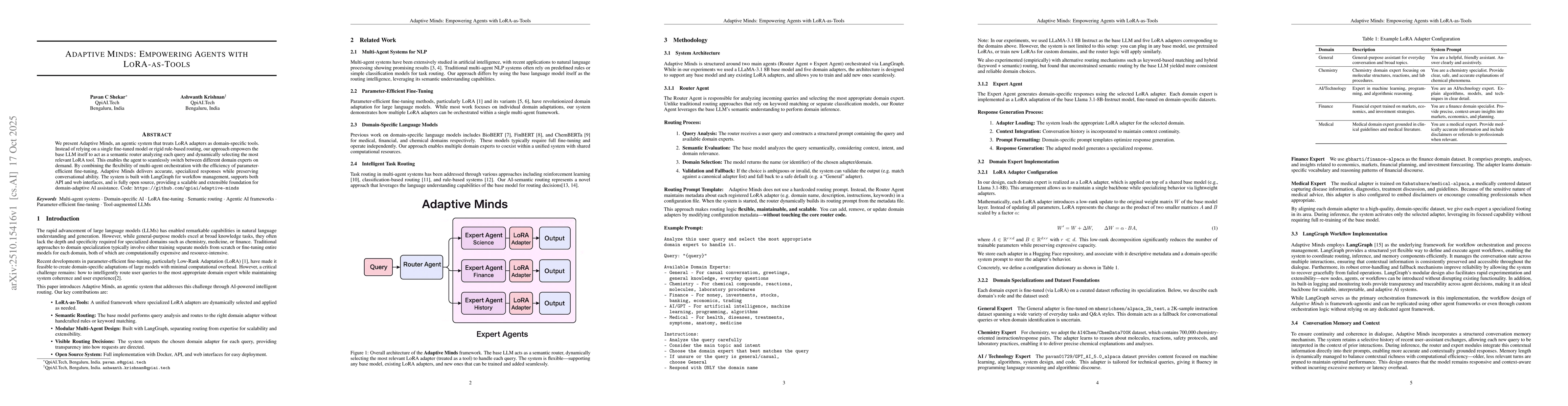 Thumbnail for Adaptive Minds: Empowering Agents with LoRA-as-Tools