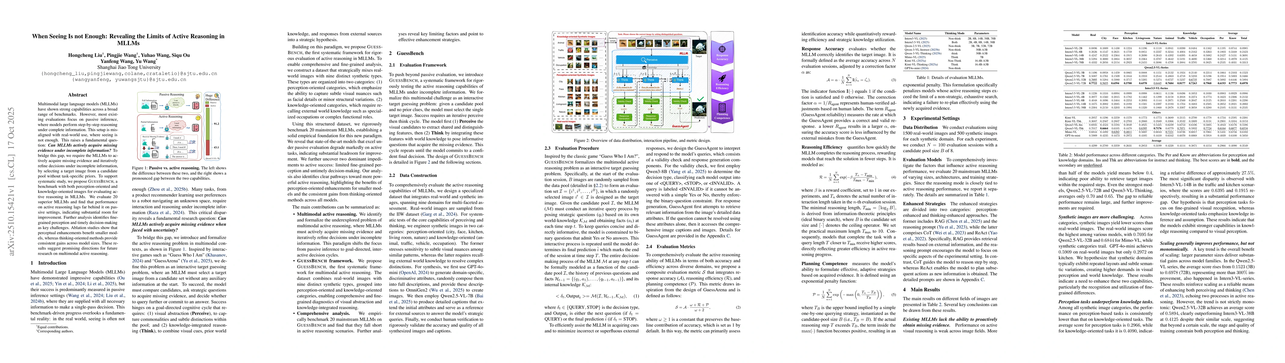 Thumbnail for When Seeing Is not Enough: Revealing the Limits of Active Reasoning in
  MLLMs