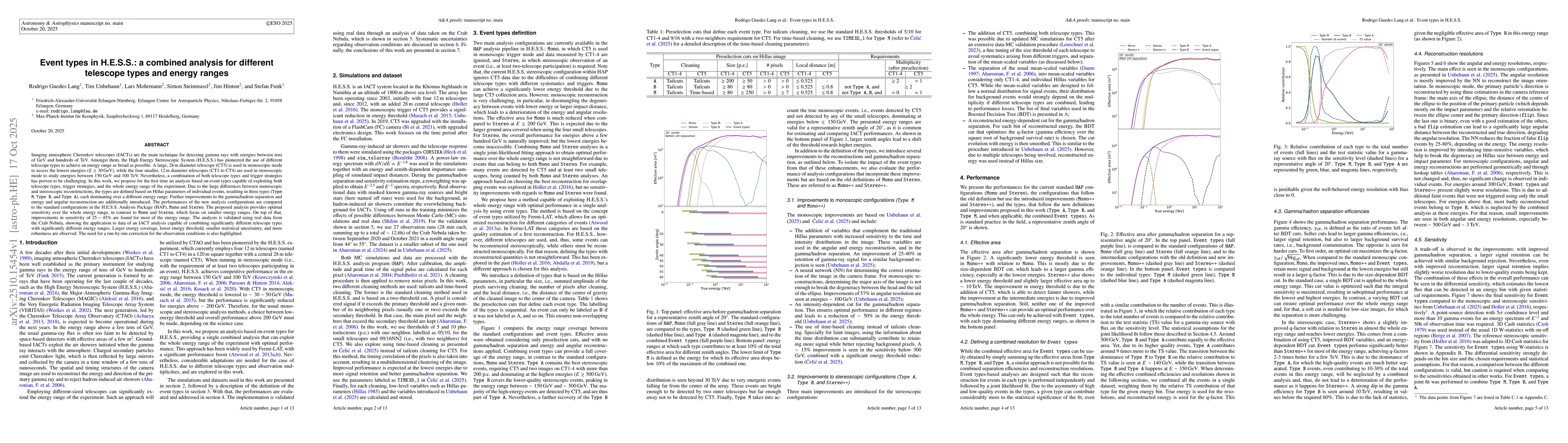 Thumbnail for Event types in H.E.S.S.: a combined analysis for different telescope
  types and energy ranges