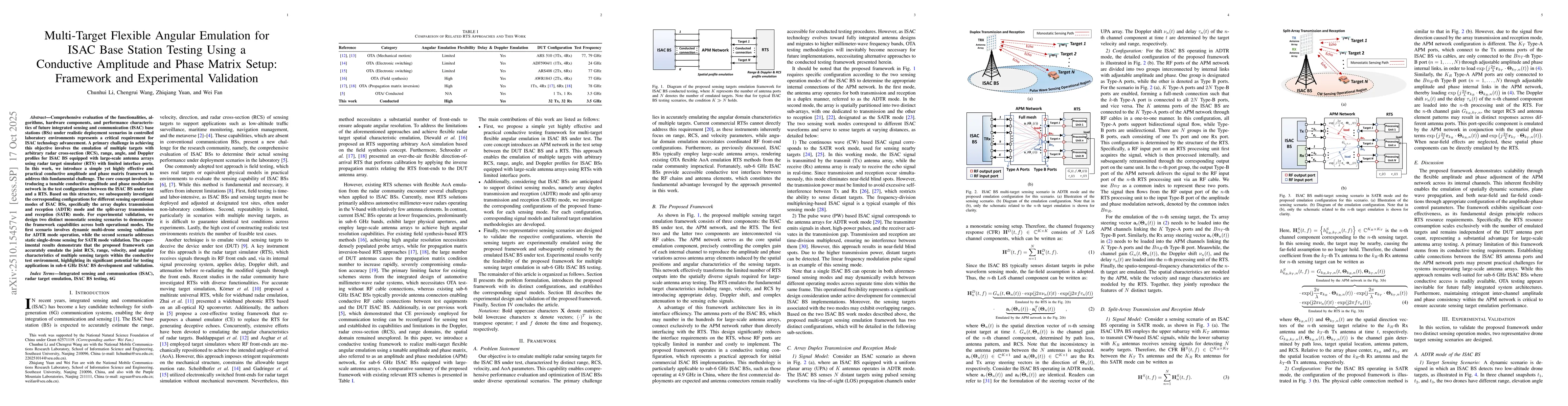 Thumbnail for Multi-Target Flexible Angular Emulation for ISAC Base Station Testing
  Using a Conductive Amplitude and Phase Matrix Setup: Framework and
  Experimental Validation