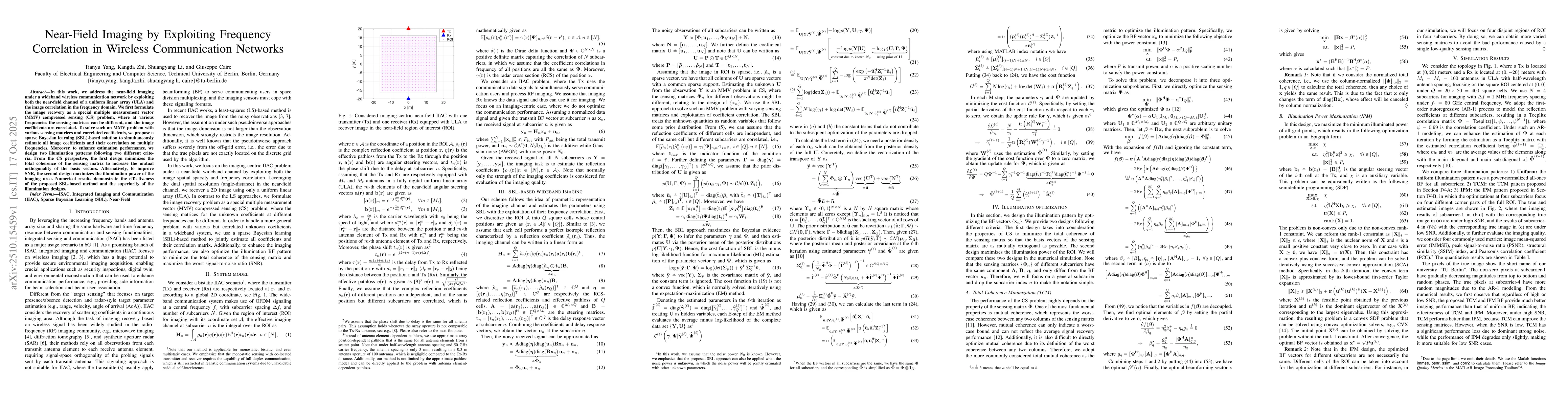 Thumbnail for Near-Field Imaging by Exploiting Frequency Correlation in Wireless
  Communication Networks