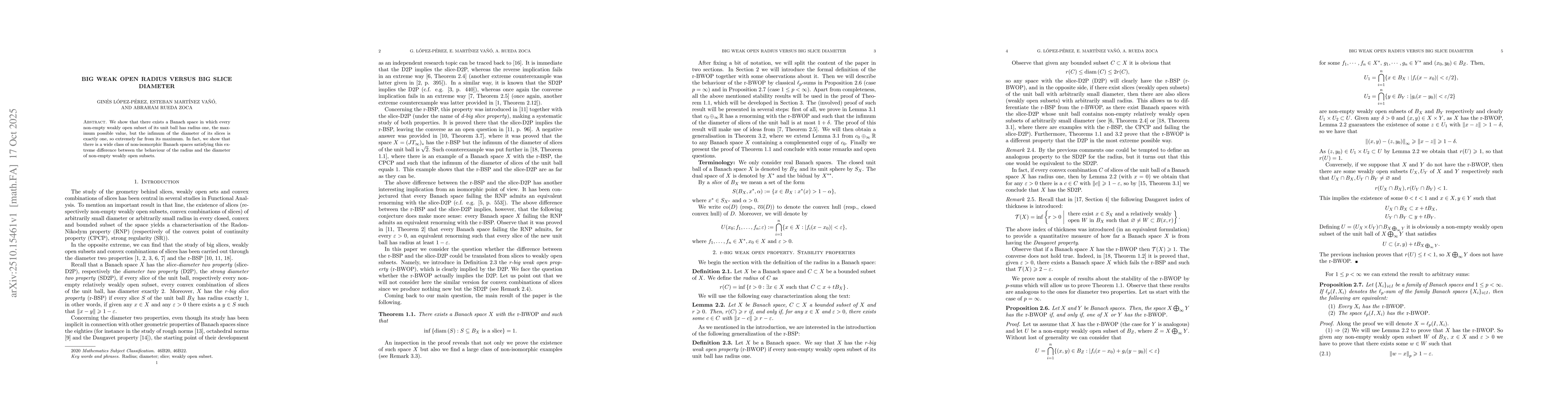 Thumbnail for Big weak open radius versus big slice diameter