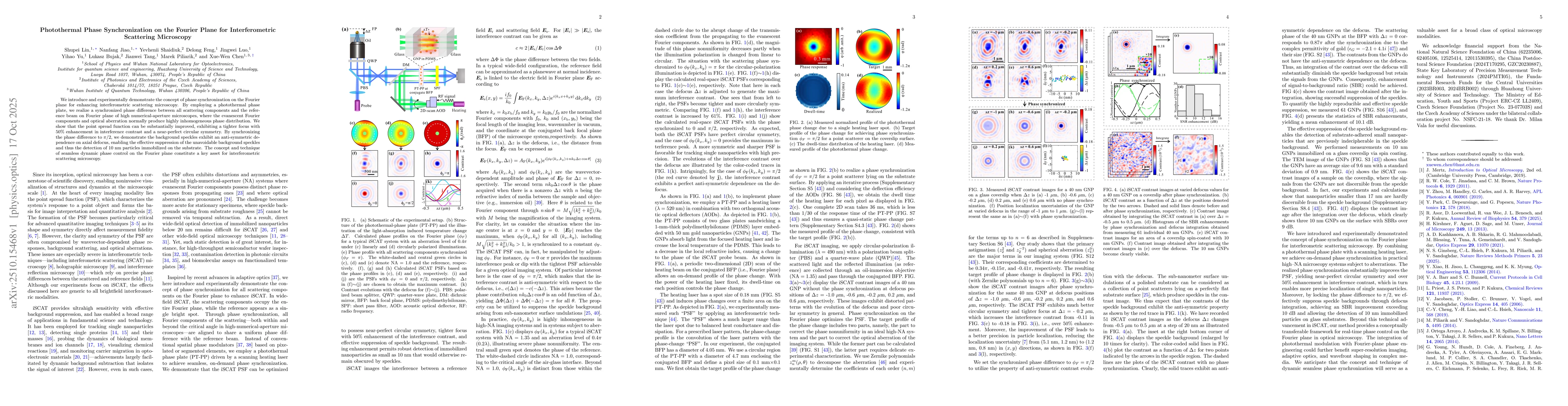 Thumbnail for Photothermal Phase Synchronization on the Fourier Plane for
  Interferometric Scattering Microscopy