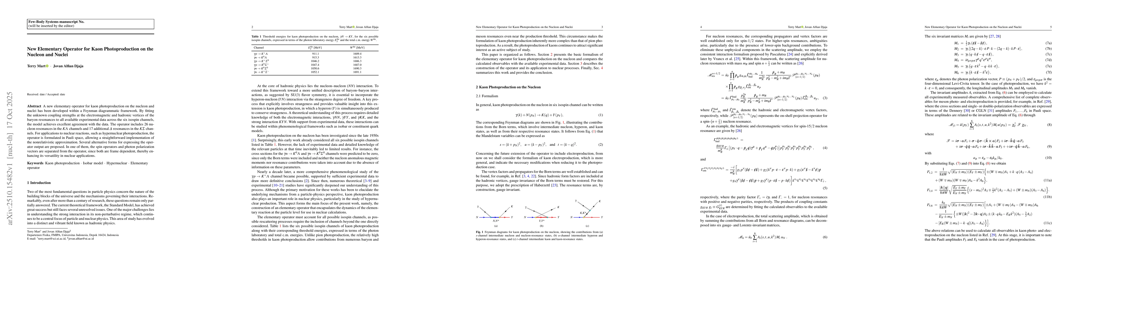 Thumbnail for New Elementary Operator for Kaon Photoproduction on the Nucleon and
  Nuclei