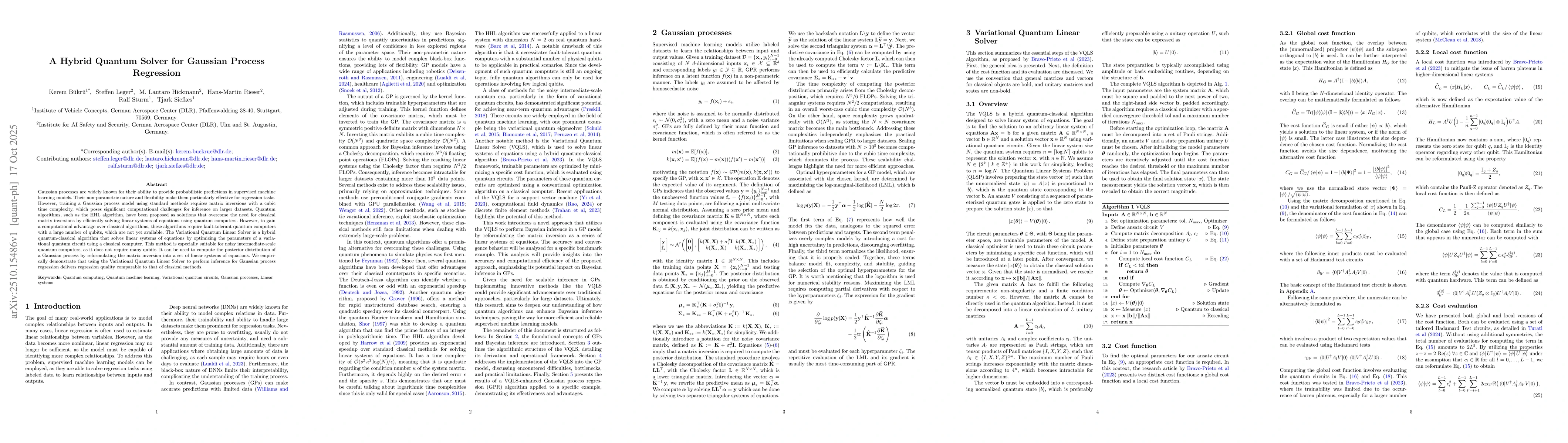 Thumbnail for A Hybrid Quantum Solver for Gaussian Process Regression