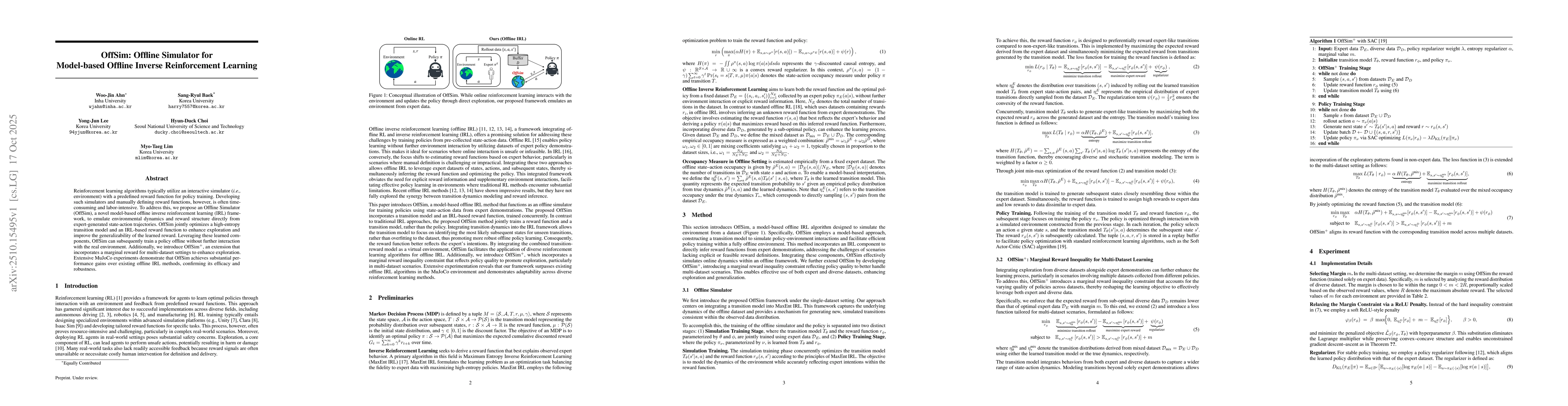 Thumbnail for OffSim: Offline Simulator for Model-based Offline Inverse Reinforcement
  Learning