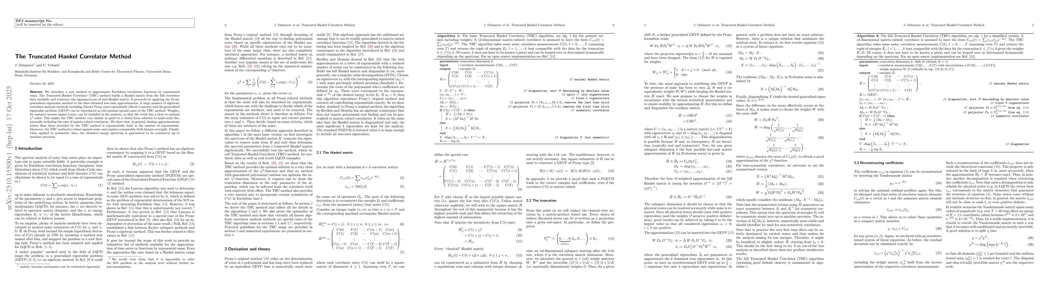 Thumbnail for The Truncated Hankel Correlator Method