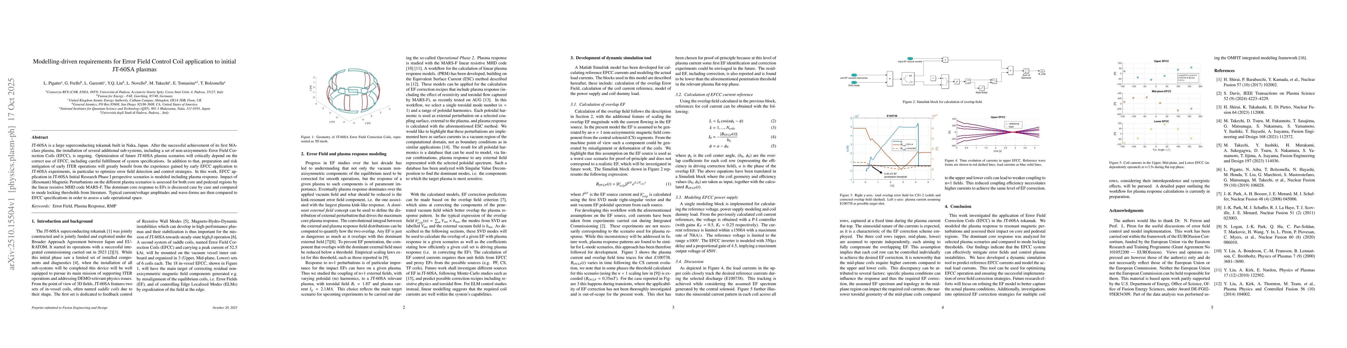 Thumbnail for Modelling-driven requirements for Error Field Control Coil application
  to initial JT-60SA plasmas