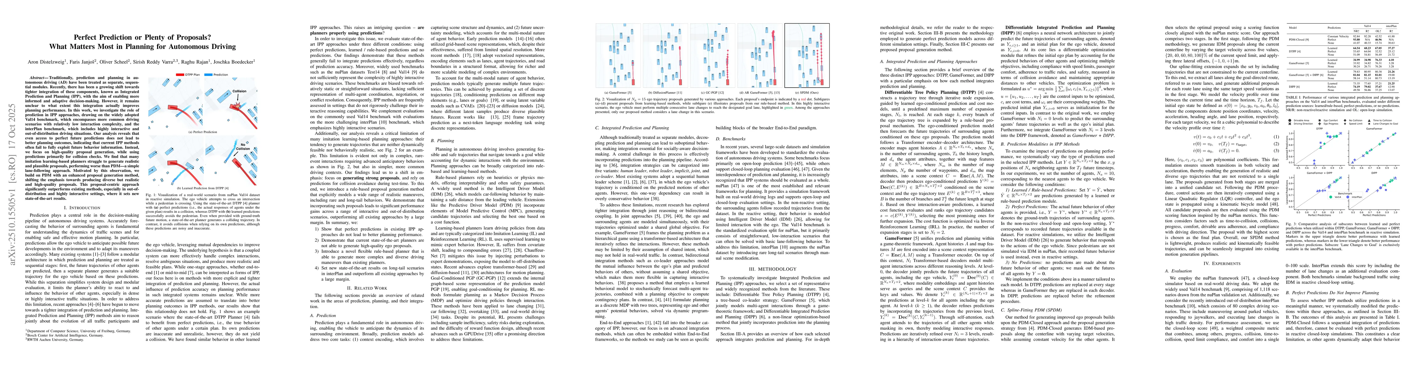 Thumbnail for Perfect Prediction or Plenty of Proposals? What Matters Most in Planning
  for Autonomous Driving