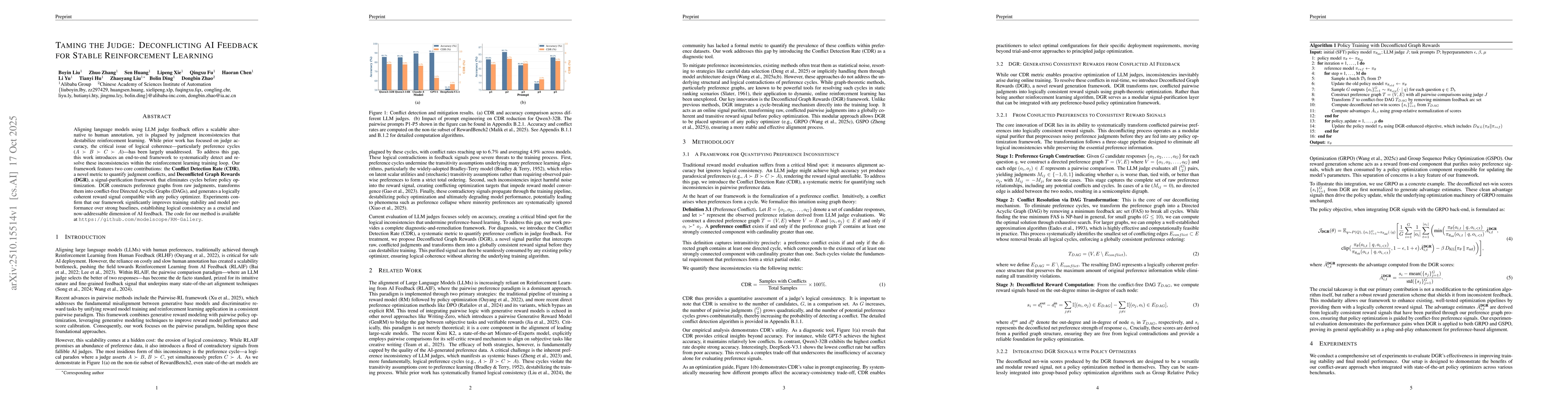 Thumbnail for Taming the Judge: Deconflicting AI Feedback for Stable Reinforcement
  Learning