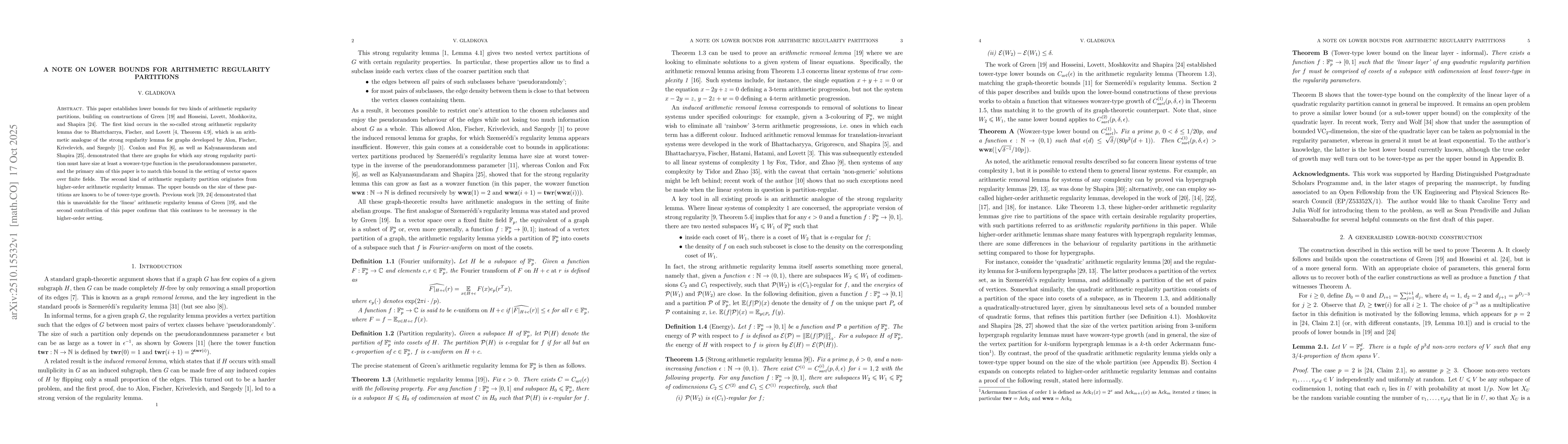Thumbnail for A note on lower bounds for arithmetic regularity partitions