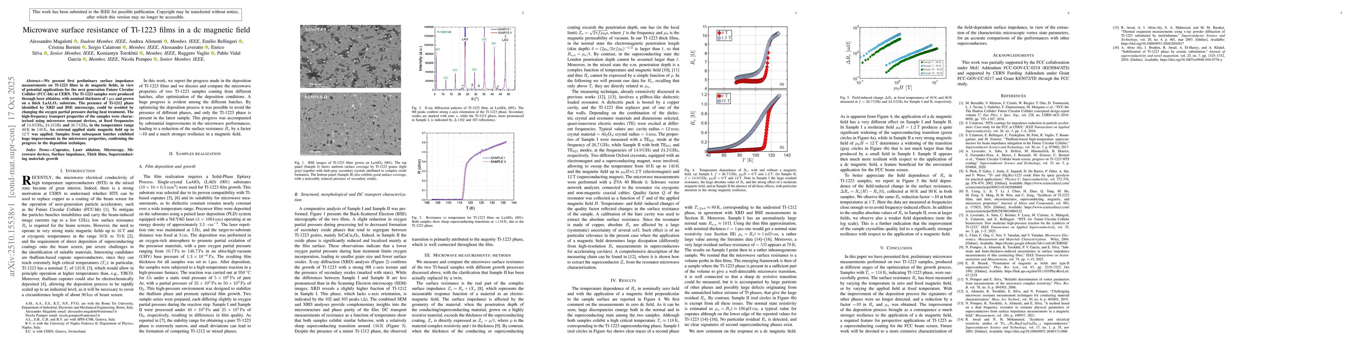 Thumbnail for Microwave surface resistance of Tl-1223 films in a dc magnetic field