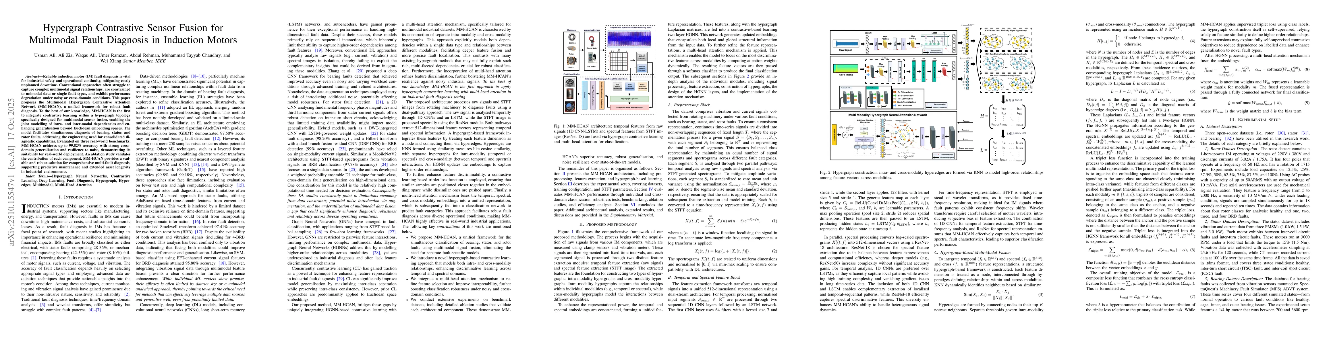Thumbnail for Hypergraph Contrastive Sensor Fusion for Multimodal Fault Diagnosis in
  Induction Motors
