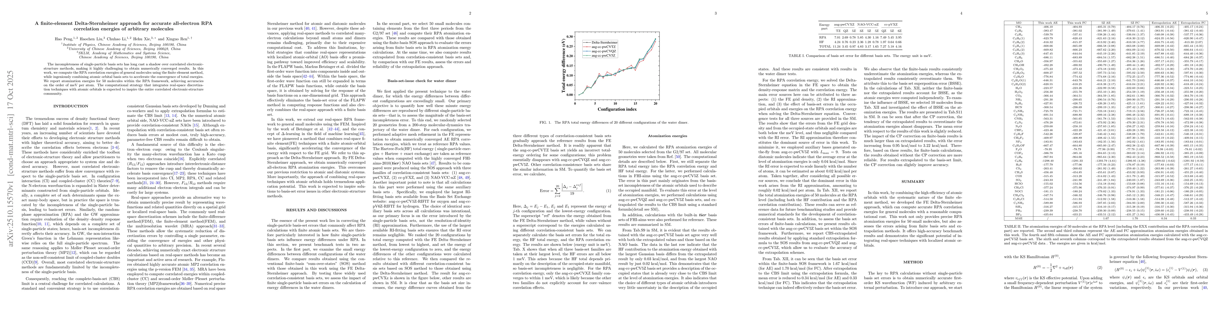 Thumbnail for A finite-element Delta-Sternheimer approach for accurate all-electron
  RPA correlation energies of arbitrary molecules