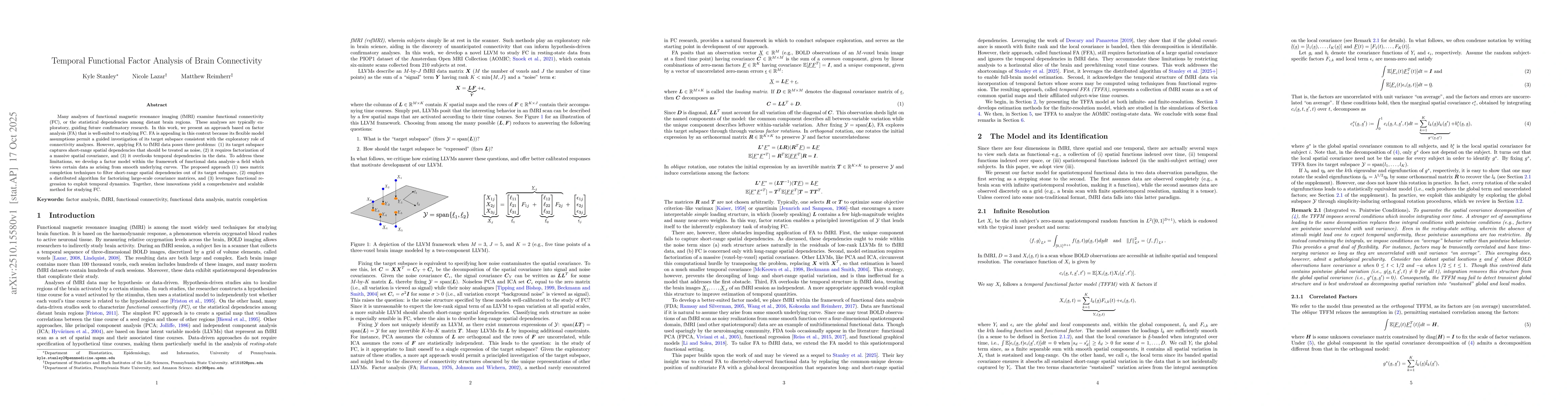 Thumbnail for Temporal Functional Factor Analysis of Brain Connectivity