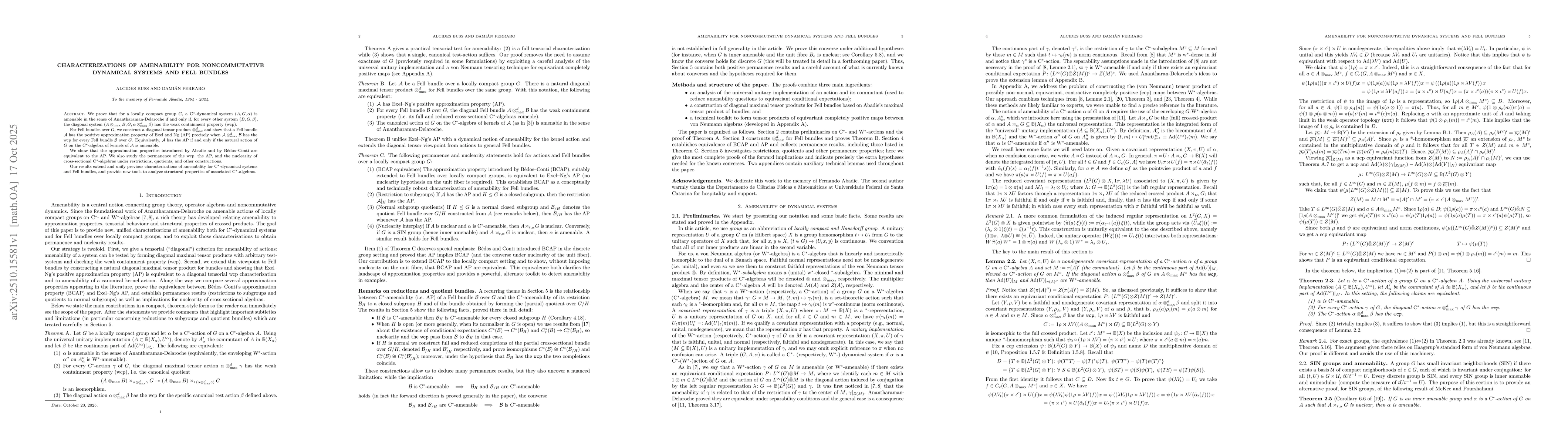 Thumbnail for Characterizations of amenability for noncommutative dynamical systems
  and Fell bundles