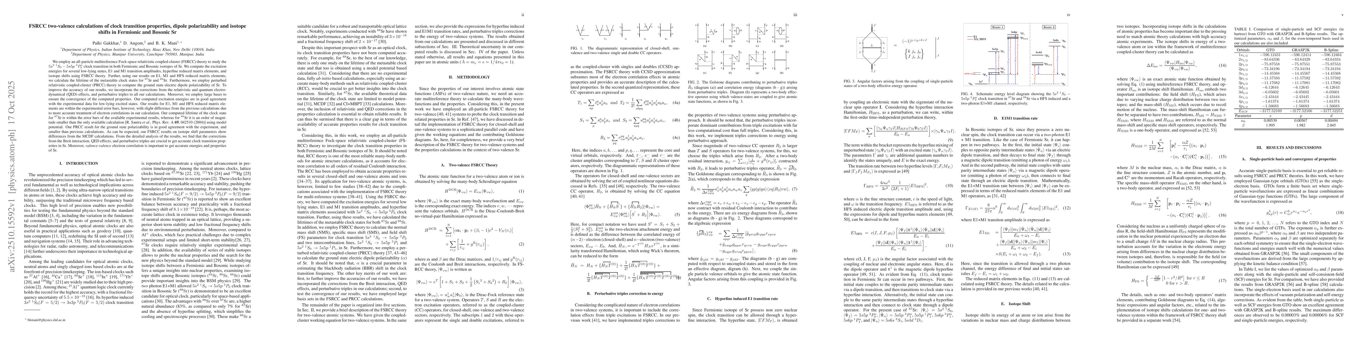 Thumbnail for FSRCC two-valence calculations of clock transition properties, dipole
  polarizability and isotope shifts in Fermionic and Bosonic Sr