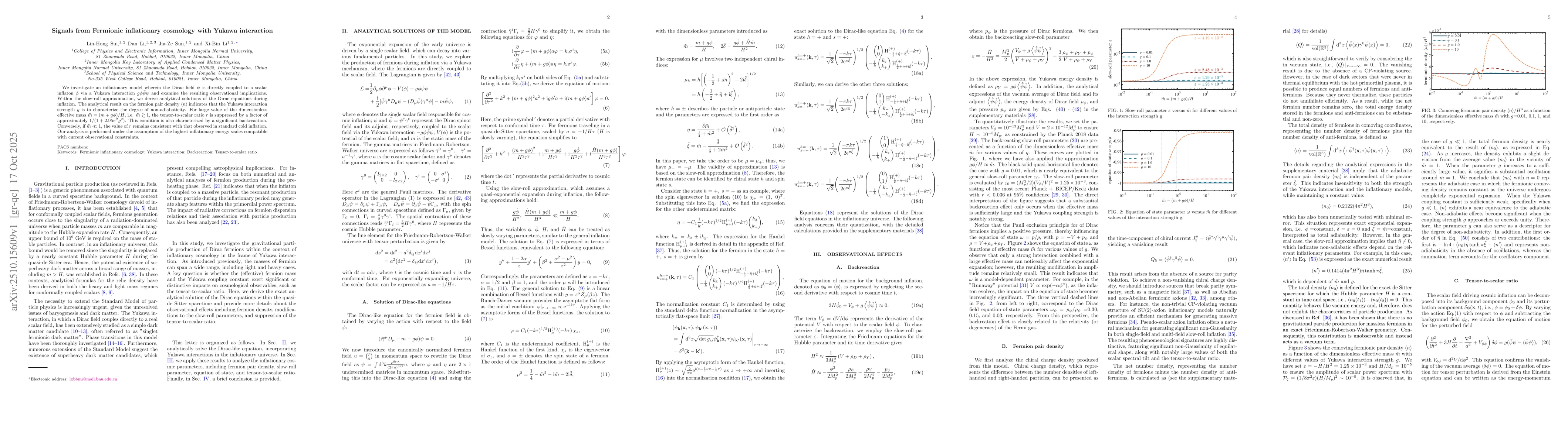 Thumbnail for Signals from Fermionic inflationary cosmology with Yukawa interaction
